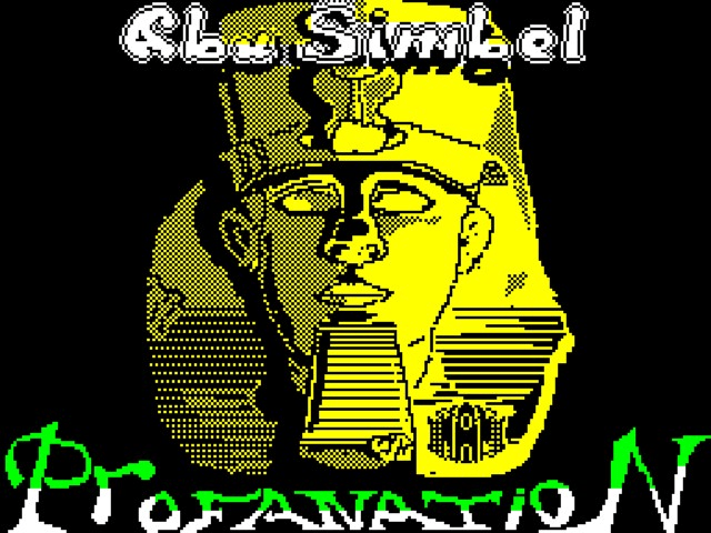 Abu Simbel Profanation title screen for ZX Spectrum